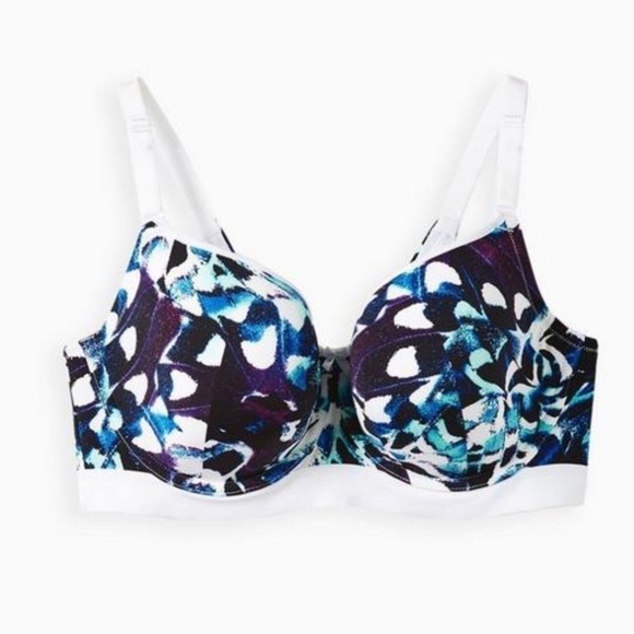 Torrid Bra 40 G Lightly Lined Full Coverage Balconette Floral 360 Back Smoothing - Picture 3 of 8